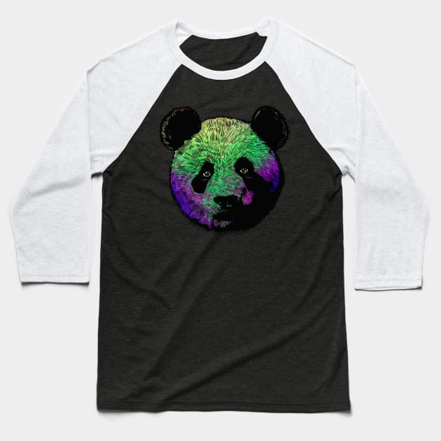 Awesome Colored Panda Baseball T-Shirt by barmalisiRTB